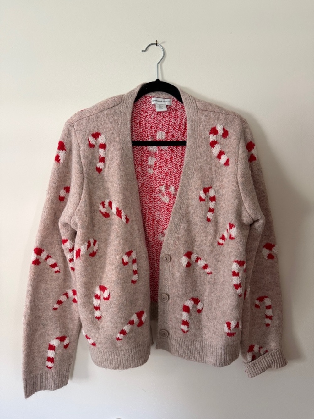 cupcakes & cashmere Pink Candy Cane Button-Front Cardigan